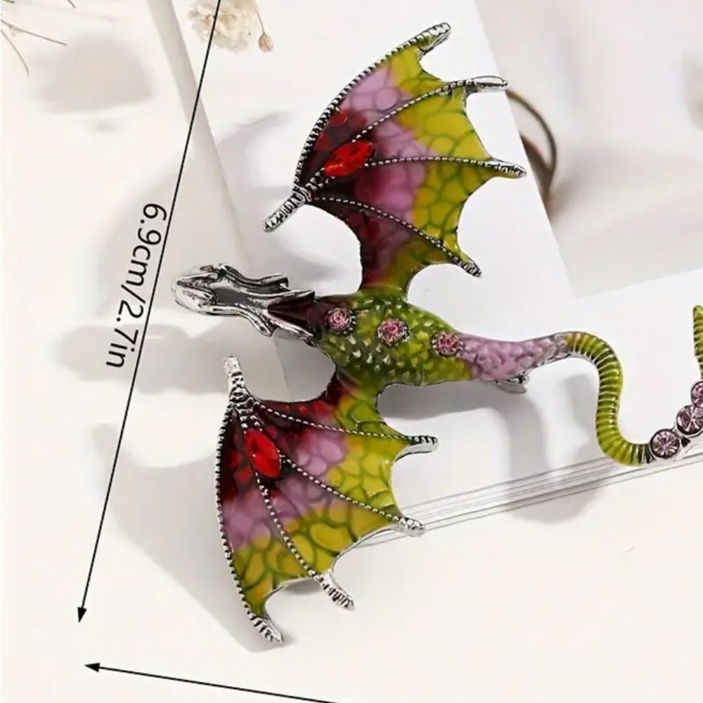 Blue Dragon Brooch - Picture 2 of 3